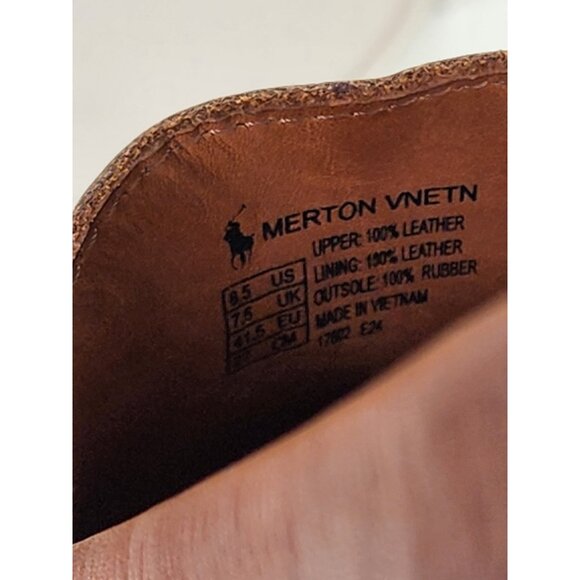 Polo Ralph Lauren Merton Venetian Loafers Size 9D Tan Leather Slip-On Shoes - Picture 11 of 16